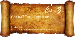 Csikány Zebulon névjegykártya